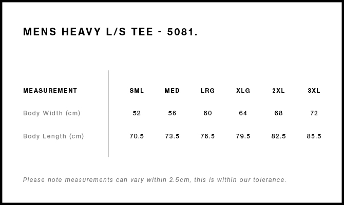 Size Guide - Style 5081