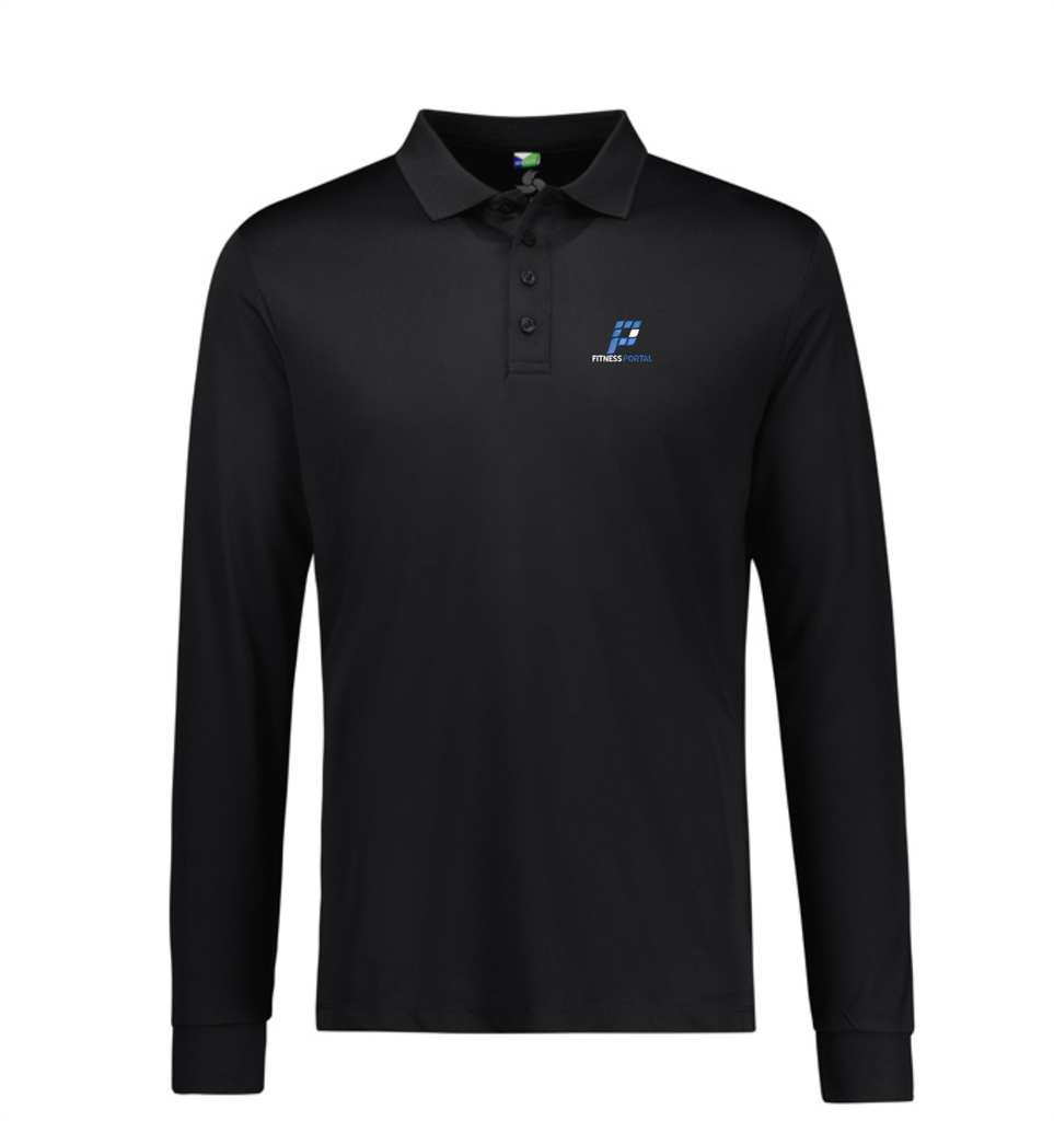 The Fitness Portal Uniform - Mens Polo LS Black AUK