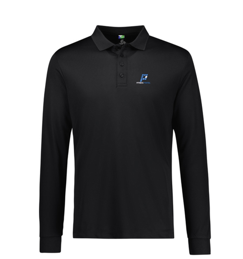 [AM006716] The Fitness Portal Uniform - Mens Polo LS Black AUK