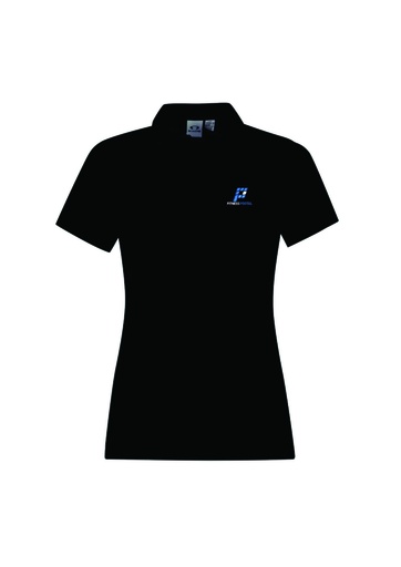 [AM006713] The Fitness Portal Uniform - Ladies Polo SS Black AUK